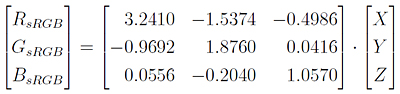 sRGB matrix