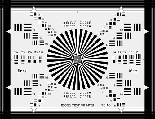 Lens Focus Test Chart